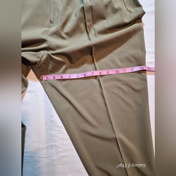 ​VTG Rafaella 100% Pure New Wool Trousers Sage Green Dress Pants Size 16 - Picture 5 of 11